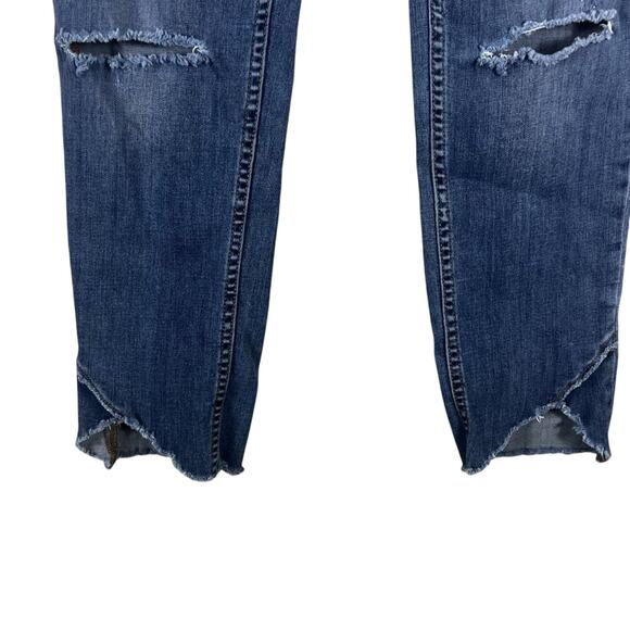 Free People Sunny Skinny Jeans Womens 31 Medium Wash High Rise Distressed Y2K - Picture 4 of 7